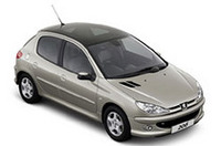 ガラスルーフ、革シートの付いた「プジョー206」特別仕様車