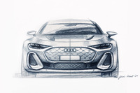 新型「A5」のデザインスケッチ。　
	渕野「顔まわりはちょっとアレですけど、全体的なプロポーションは本当にいいんですよね」　
	清水＆ほった「それじゃ、次回は顔まわりの話をしましょうか（ニヤリ）」