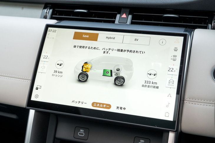 ナビやオーディオのみならず、空調、ドライブモード、電動パワートレインの制御と、すべての操作を担うこととなったタッチ―スクリーン。機能を呼び出したり、階層を下って操作画面を探したり……。正直にいって、操作性はいささかわずらわしいものになった。