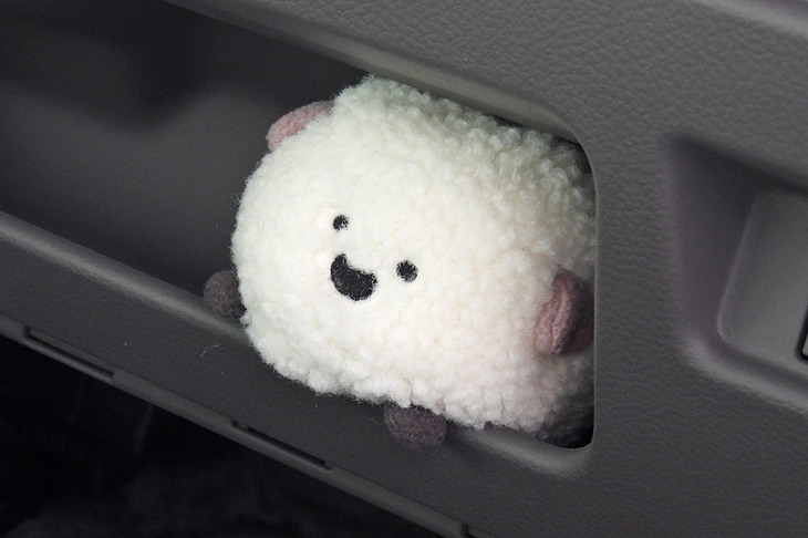 「スズキ・ワゴンRスマイル」のマスコットキャラクターである「ちまいる」。