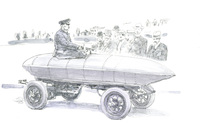 史上初めて100km/hを超えるスピードで走行した電気自動車「ジャメ・コンタン号」。