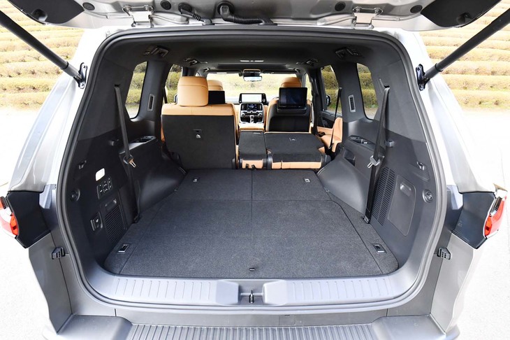 レクサスLX600（3列目シートと2列目の中央席・右席を倒した状態）