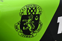 ボディーサイドに貼られた「トムスフォーミュラカレッジ」のエンブレム。虎が描かれているのはトムスの舘 信秀会長が現役時代に「マカオの虎」と呼ばれたことにちなんでいる。