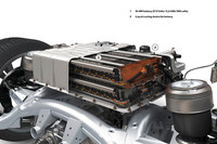 ニッケル水素式バッテリーはラゲッジボード下、すなわちリアアクスル上に配置される。