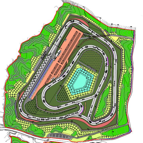 今回試乗とタイム計測を行った「袖ヶ浦フォレストレースウェイ」のコース図。スタート／フィニッシュラインは画像左側のストレート上にあり、画像上端のコーナーから時計回りに1、2、3コーナー……となる。1周は2436m。