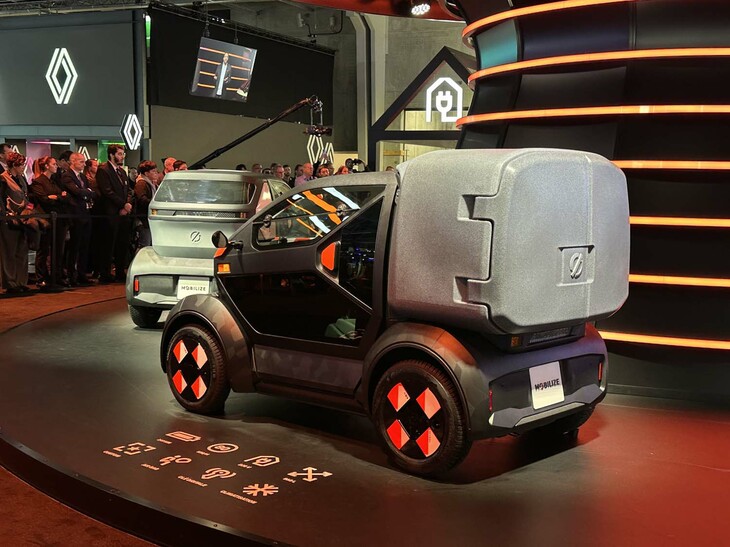 「モビライズBENTO」は、ルノーの新モビリティー専門会社による都市型商用EV。全長は2540mmで荷室容量は649リッター。