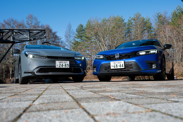 スタイリング対決は「シビック」に軍配！ 後編には燃費勝負も含まれているだけに「プリウス」がこのまま引き下がるとは思えない。