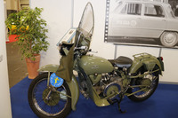 歴史的二輪車の展示も。1963年「モト・グッツィ・ファルコーネ」は、単気筒4サイクル500ccの最高出力19HPエンジンを搭載。スペック上の最高速は120km/h。