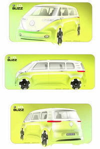 「フォルクスワーゲンID. Buzz」の原型となったコンセプトモデル「ID. BUZZ」（ややっこしい……）のデザインスケッチ。　
	ほった「なんだってレトロデザインは、今の時代にこんなにウケているんですかねえ？」　
	清水「あこがれの記憶の蓄積が、未来への希望を超えてしまったんだよ」　
	ほった「だとしたら、このブームは当分終わりそうにないですね」