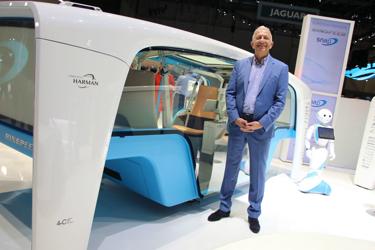 リンスピードは24回目のジュネーブ参加。写真は、同社を主宰するフランク・リンダークネヒト氏。