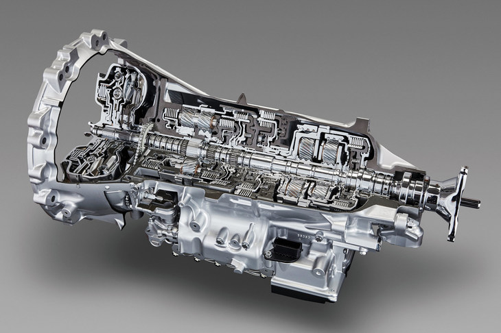 トヨタが「レクサスLC／LS」に採用しているトルコン式10段AT。もはや高級車用のトランスミッションでは、8段以上の多段ATが主流となっている。