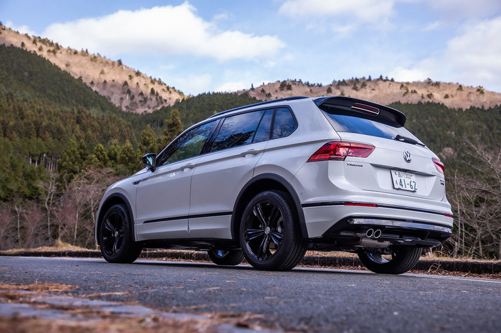 「ティグアンTDI 4MOTION Rライン ブラックスタイル」のボディーサイズはベースモデルと同じで、全長×全幅×全高＝4500×1860×1675mm、ホイールベースは2675mmとなっている。