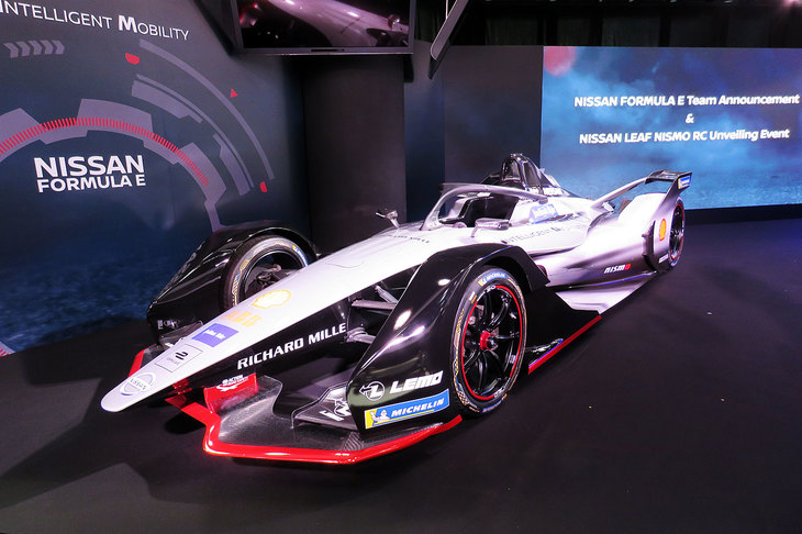 「フォーミュラＥ」に用いられる日産e.damsチームの競技車両。