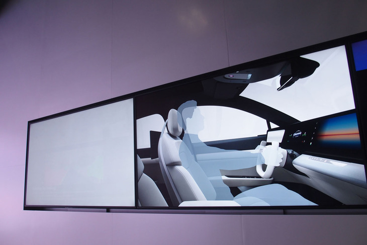 ソニー・ホンダモビリティがジャパンモビリティショー2023に出展したブースの様子。