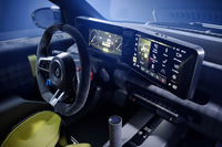 新型BEV「5 E-TECHエレクトリック」をベースに、スポーティーな装備やテイストが加えられた「5ターボ3E」のインストゥルメントパネル。ダッシュボードの形状は、初代「ルノー5」を想起させる。