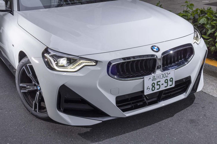 多角形のヘッドランプは、コンパクトなキドニーグリルと組み合わされることで、迫力を増している。ランプユニット内にはゴールドのアクセントがあしらわれる。