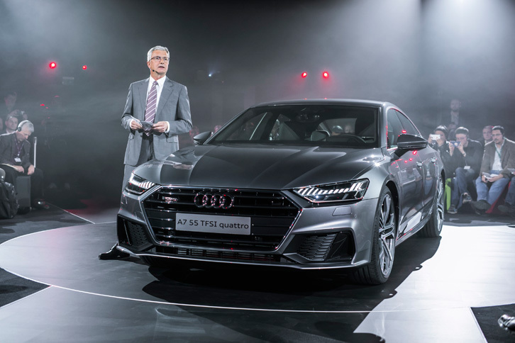 独インゴルシュタットで開催された「アウディA7スポーツバック」発表会の様子。