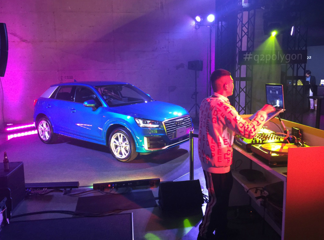 2017年4月、東京・天王洲で開催された「アウディQ2」の日本ローンチイベントの様子。
	 