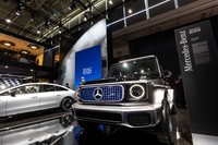 EV攻勢のメルセデスは、本格オフロードモデル「Gクラス」の電動モデル「コンセプトEQG」を披露。コンセプトモデルながら、市販型に近い姿であるという。