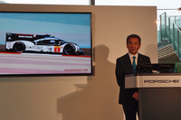 ポルシェ ジャパンの七五三木敏幸社長。ポルシェの劇的な勝利となった2016年のルマンを「耐久レースの真骨頂」と振り返った。