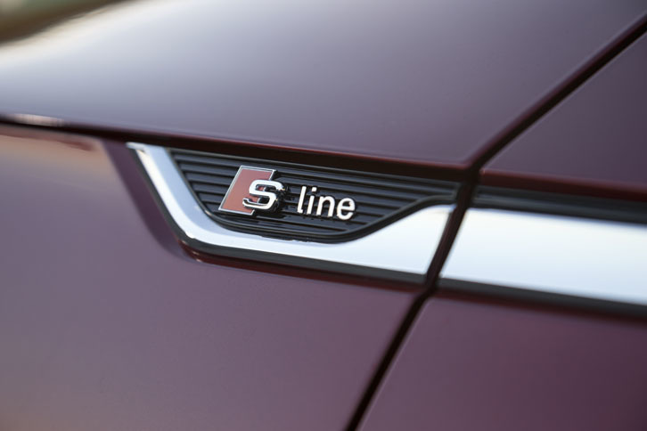 試乗車は「Sライン」パッケージ装着車。バンパーやアルミホイールが専用デザインになるほか、ヘッドランプとリアコンビランプがLEDにアップデートされる。