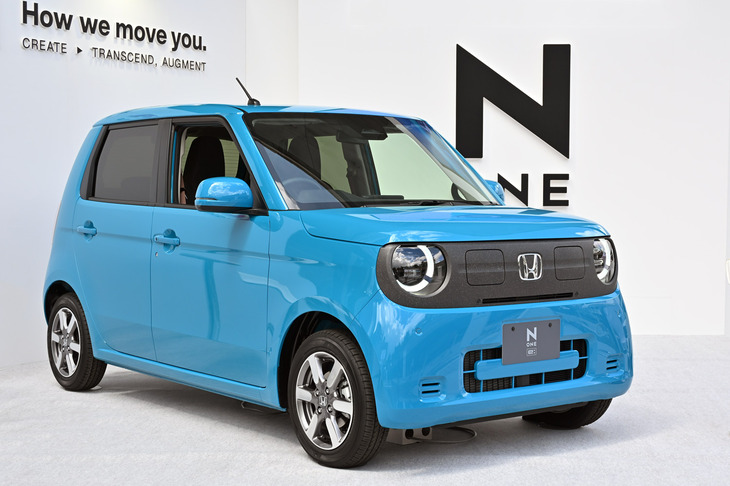 2025年9月に登場した「ホンダN-ONE e：」。一充電走行距離295km（WLTCモード）を実現した、ホンダの最新軽BEVだ。