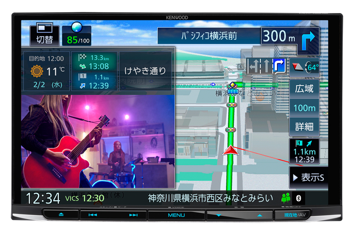 見やすく扱いやすいフローティングタイプの8V型モニターを採用した「TYPE S MDV-S809F」。
	オープン価格（市場想定価格：MDV-S809F 10万円前後、MDV-M909HDF 16万3000円前後）