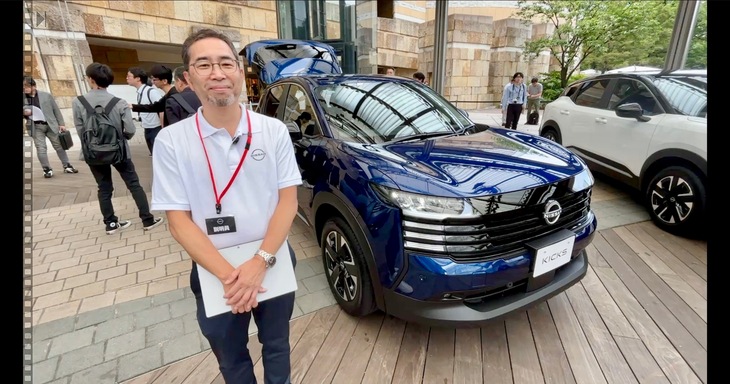 新型「キックス」の開発リーダーを務めた山本哲也さん。東京・六本木で開催された新車発表会の会場で直撃した。