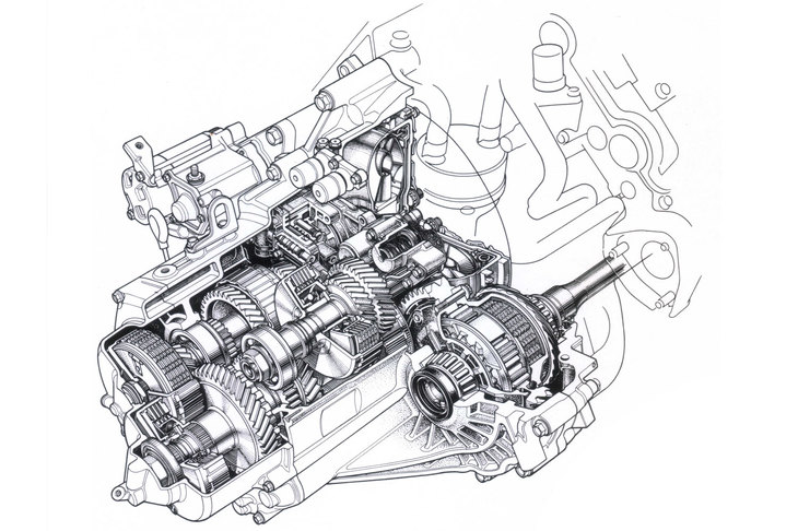 トランスミッションには5段MT（後に6段に多段化）に加え、ホールド機構付きの電子制御4段ATも採用。当時のスーパースポーツでは、2ペダル仕様の設定は非常に珍しいことだった。