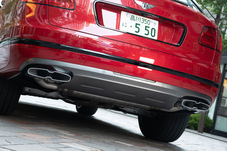 リアビューでは、「ツインクアッド」タイプのテールパイプ”が「V8」モデルであることを主張する。