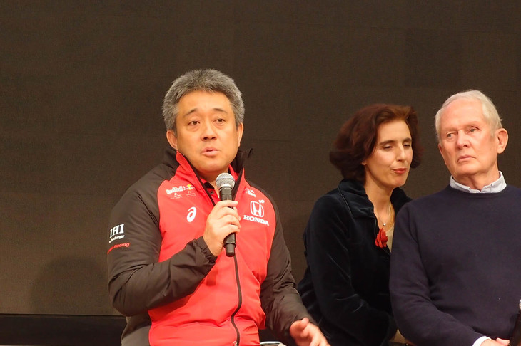 2019年4月からホンダF1マネージングディレクターとなる、山本雅史モータースポーツ部長。記者会見の中で、「レッドブルとトロロッソのメンバーとともにこの場でキックオフできることが本当にうれしい」と何度も口にした。