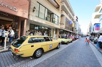 参加車両の列に並ぶ「P1800ES」。1973年製のクラシックカーとはいえ、このラリーの参加車の中では“若い”部類のクルマだった。