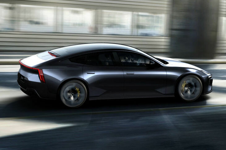 ポールスター5／市場投入時期：2024年／クーペ風サルーンは、2020年のスタディーモデル「プリセプト」に近いまま開発されるもよう。仮にプリセプトの内装もそのまま量産化されることになれば、「ポールスター5」には15インチの縦長スクリーンが採用される。ボタン類もほとんどない。