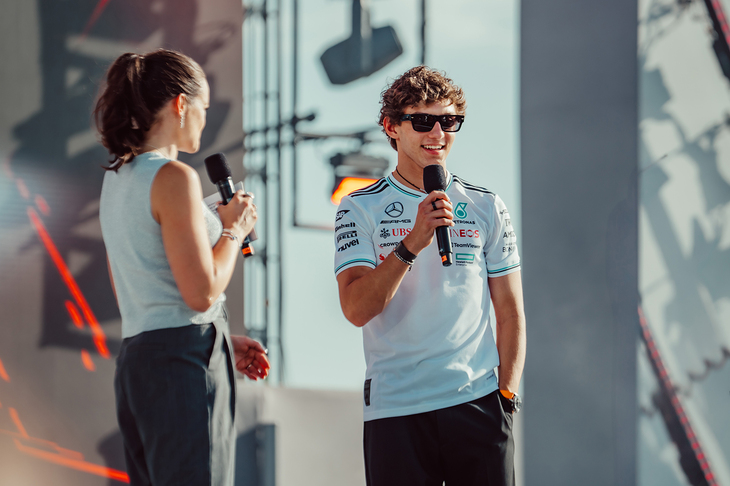 メルセデスAMGのF1ドライバーであるアンドレア・キミ・アントネッリ（写真）やジョージ・ラッセルも参加した。