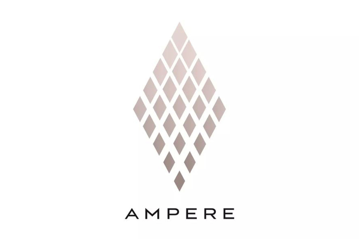 ルノーが設立したBEVを手がける新会社「アンペア（Ampere）」のロゴマーク。ルノーのエンブレムと同じく、ひし形をモチーフにデザインされている。