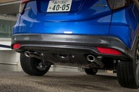 フロントと同様、リアバンパーの下部にもグレーメタリックを採用。左右2本出しのマフラーも専用装備となる。