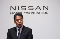 日産の内田社長。日産はこの発表の後、新しい経営戦略「The Arc」を発表し、戦略的パートナーシップの強化、および日米において新しいパートナーを模索していく姿勢を打ち出した。