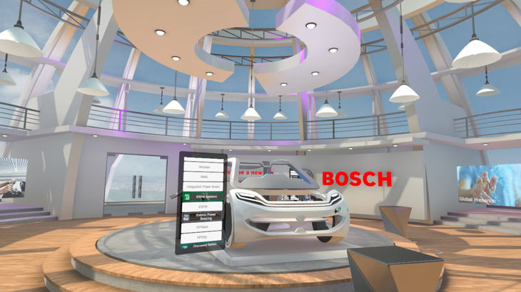 VR技術を用いたボッシュのバーチャルショールーム。