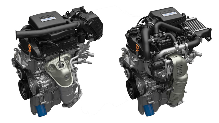 エンジンは最高出力58PS、最高出力65N・mの自然吸気と、最高出力64PS、最大トルク104N・mのターボの2種類。「N-ONEオリジナル／プレミアム」には前者が、「N-ONEプレミアム ツアラー／RS」には後者が積まれる。