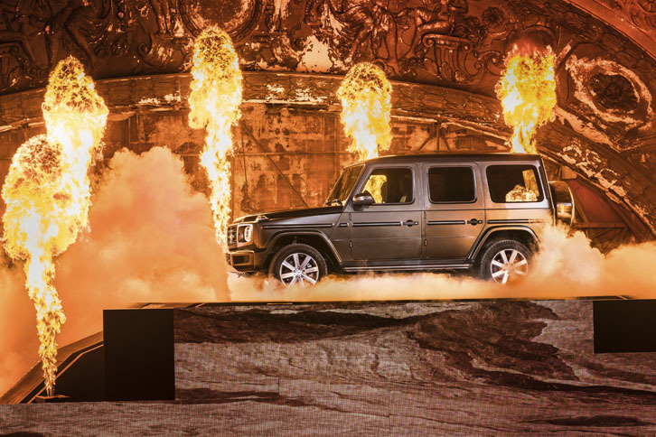 新型「メルセデス・ベンツGクラス」発表会の様子。