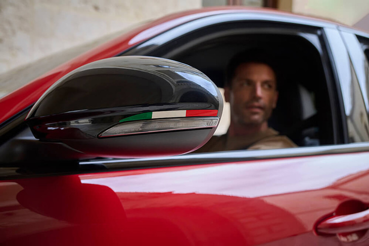 イタリア国旗をモチーフとしたミラーキャップ。