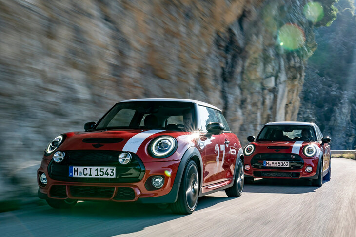 2021年「MINIクーパーSパディ・ホプカークエディション」。写真の「3ドア」のほか「5ドア」にも設定され、日本では前者が120台、後者が80台の限定販売だった。