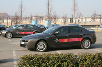 「アルファ・ロメオ159」のトリノ五輪オフィシャルカー。2006年2月撮影。