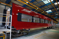 TGVの製造で知られるフランス・アルストーム社で製造中のイタロ号。