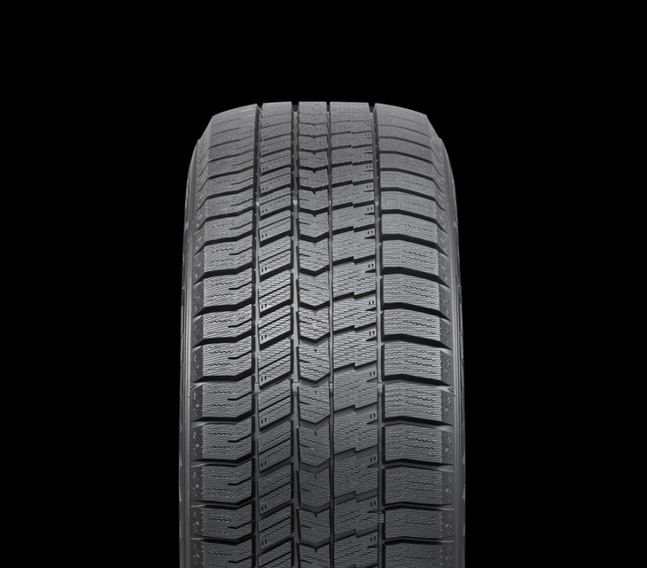 「アイスナビ」シリーズでは初となる左右非対称パターンを採用し、アウト側ブロックの剛性を高めている。