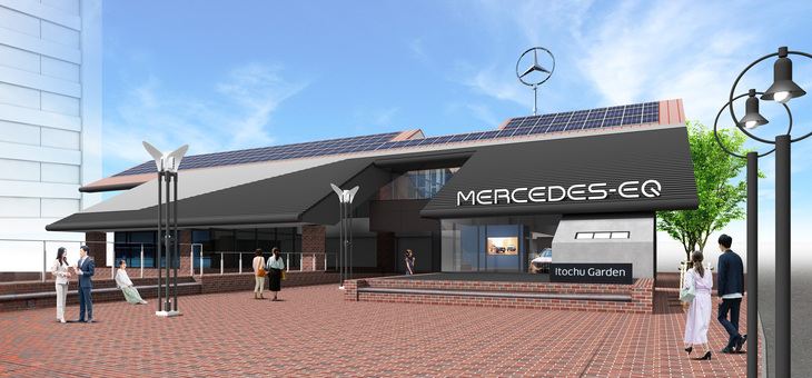 2023年10月にオープンした東京都内初となるメルセデスの電気自動車専用ショールーム、メルセデスEQ青山。電気自動車全般に精通した「EQエキスパート」と呼ばれるスタッフが、車両の説明やメンテナンスの対応などを行う。MBJは2023年10月末現在で、全国に204の正規販売店と168のサーティファイドカー（認定中古車）拠点を展開している。