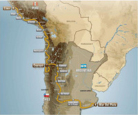 ダカールラリー2012の大会ルート図