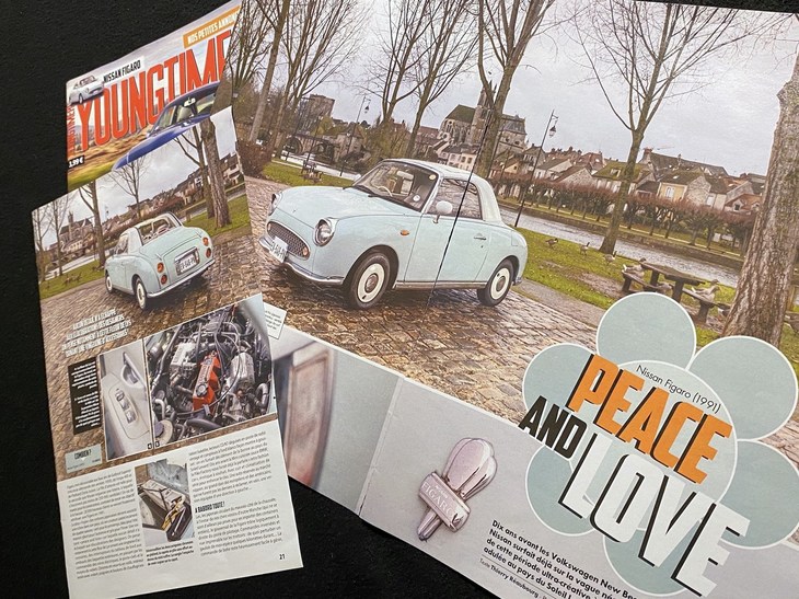 仏『ヤングタイマー』誌の2020年1月号は、「日産フィガロ」を巻頭6ページで紹介した。