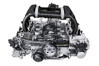 
    「ケイマン」および「ボクスター」にミドシップされる水平対向エンジン。現在のパワーユニットは、自然吸気の6気筒に限られる。
    