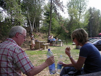 スイス国境に近いアウトストラーダの休憩所で。